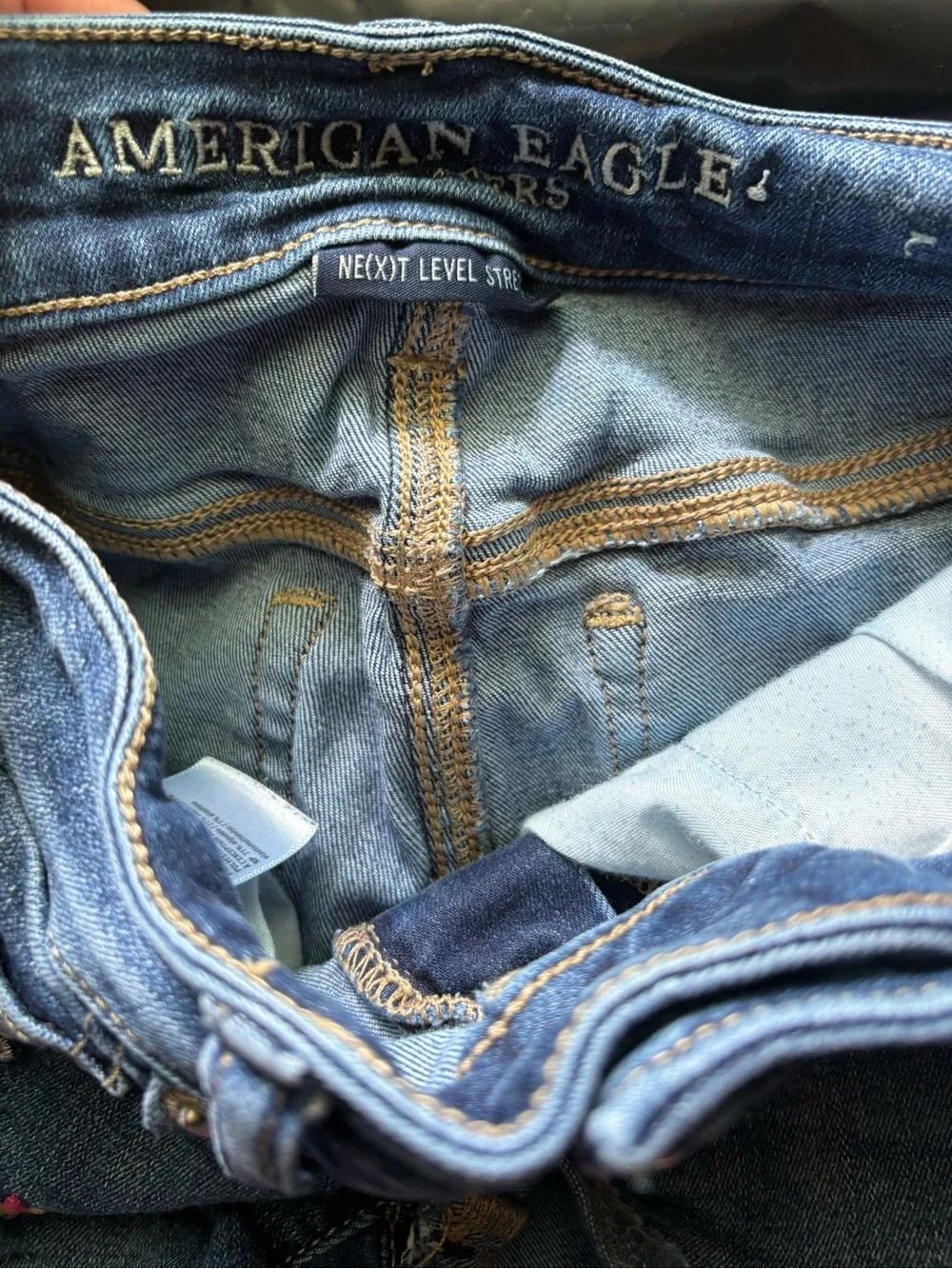 American Eagle Embroidered Denim Shorts - Floral Detail